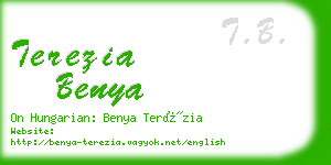 terezia benya business card